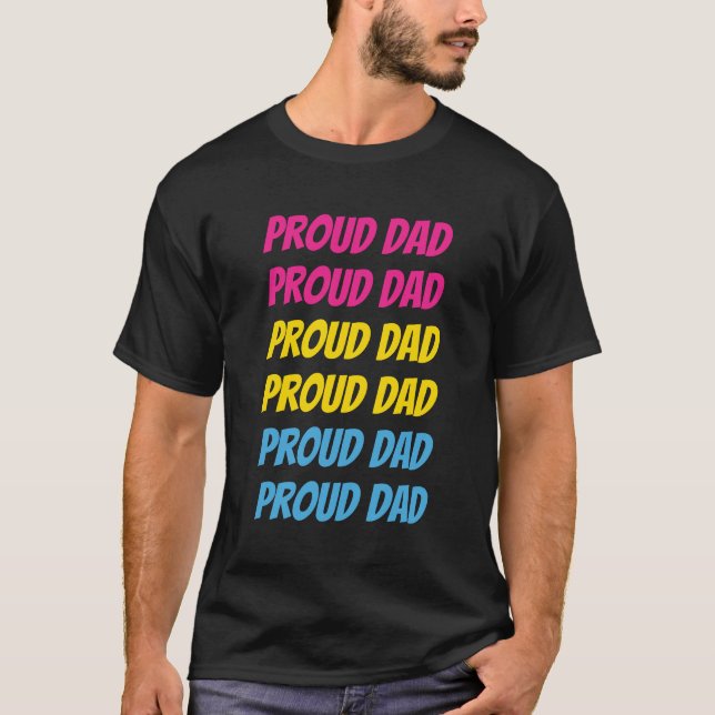 LGBTQ-Pansexual Pride Proud-Vater Wiederholung von T-Shirt (Vorderseite)