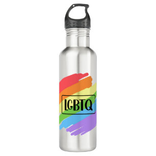 LGBTQ Pinselstriche Rainbow Edelstahlflasche