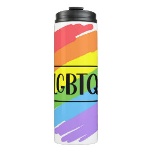 LGBTQ Pinselstriche Rainbow Thermosbecher