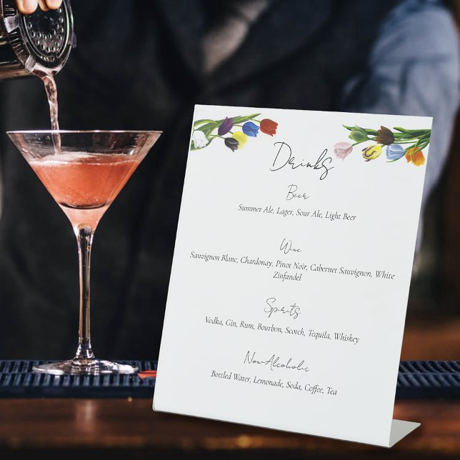 LGBTQ plus Tulips Blume Getränkemenü Sockelschild (Von Creator hochgeladen)