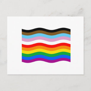 LGBTQ POC Stolz schwenkende Flagge Postkarte