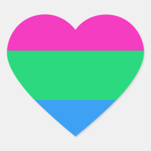 LGBTQ Polysexual Prix Flag Herz-Aufkleber