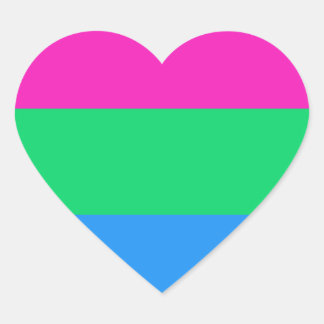 LGBTQ Polysexual Prix Flag Herz-Aufkleber
