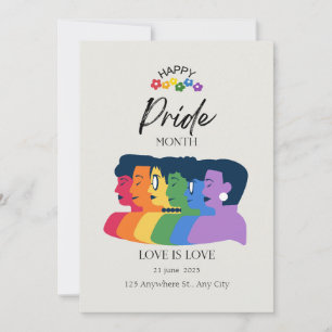 LGBTQ-Preis für Aquarellfarben Monat Party Einladu Einladung