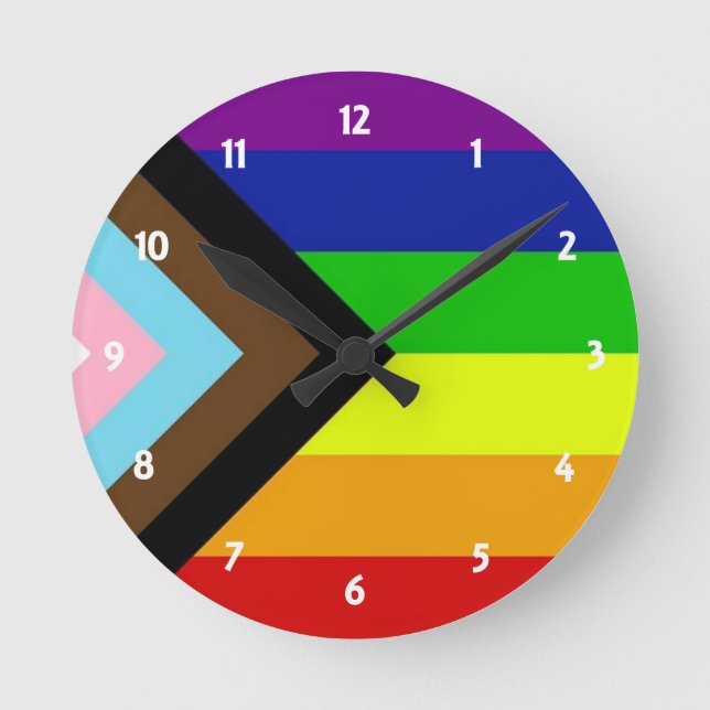LGBTQ+-Preis Runde Wanduhr (Vorderseite)