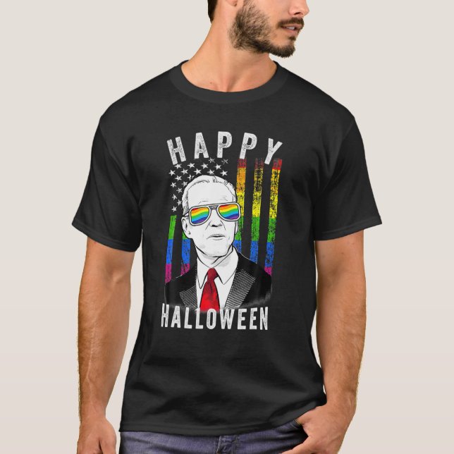 LGBTQ Pride Biden Happy Halloween für LGBT Prix m T-Shirt (Vorderseite)