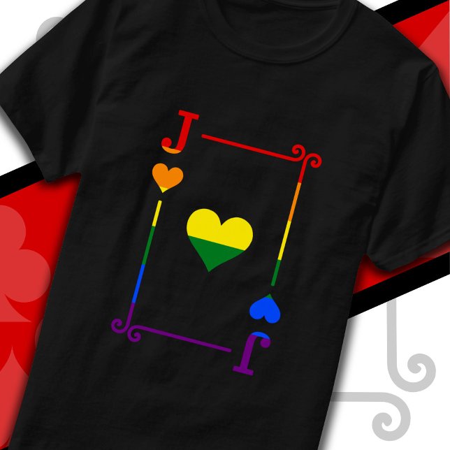 LGBTQ Pride Flag Playing Cards Jack Card Herz T-Shirt (Von Creator hochgeladen)