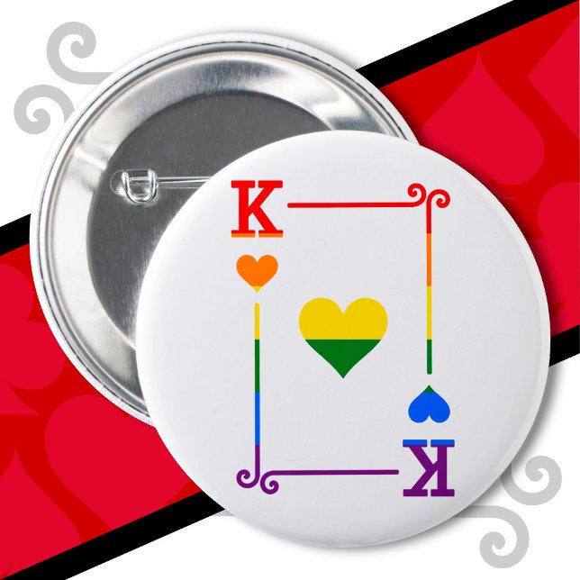 LGBTQ Pride Flag Playing Cards King Card Herz Button (Von Creator hochgeladen)