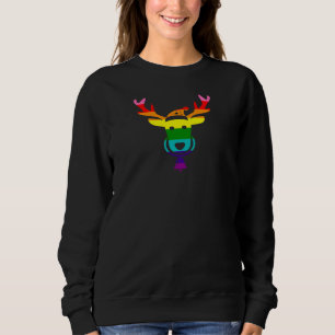 LGBTQ Pride Flag Regenbogen Funny Christmas Rentie Sweatshirt