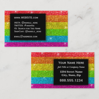 LGBTQ Pride Glitzer Rainbow Make-Up Artist Bling B Visitenkarte