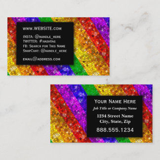 LGBTQ Pride Glitzer Rainbow Make-Up Artist Bling Visitenkarte