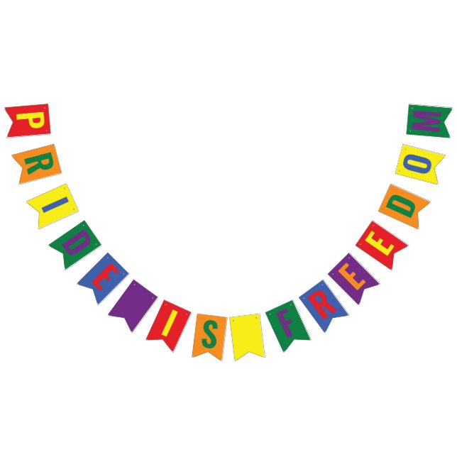 LGBTQ Pride is Freedom Rainbow Wimpelkette (Alle)