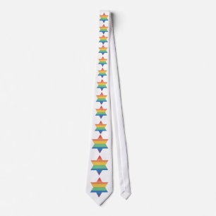 LGBTQ Pride Jewish Star Rainbow Krawatte