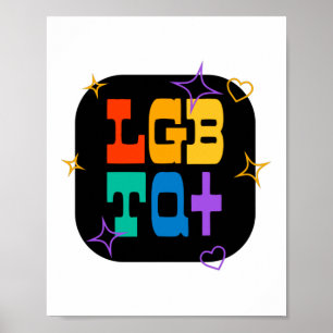 LGBTQ+. PRIDE+LGBT. Rainbow Poster