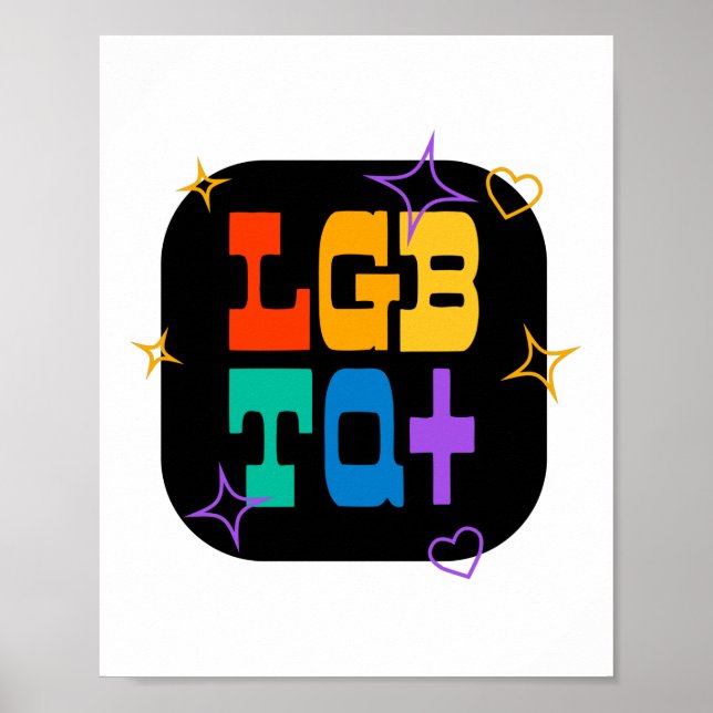 LGBTQ+. PRIDE+LGBT. Rainbow Poster (Vorne)