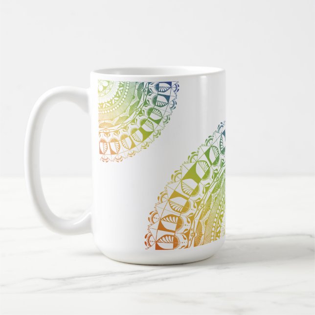 LGBTQ+ Pride Mandala Mug-Colorful Symbolic Design Kaffeetasse (Links)
