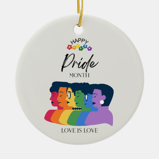 LGBTQ PRIDE Monat Party Keramik Ornament (Vorne)