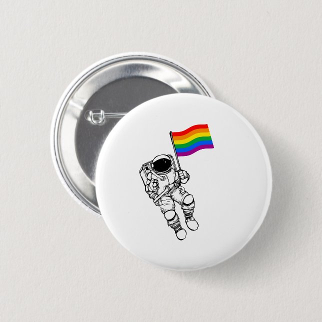 LGBTQ Pride Moonman Button (Vorne & Hinten)