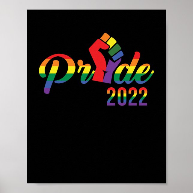 LGBTQ Pride Parade 2022 Regenbogentext Poster (Vorne)