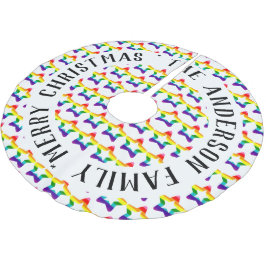 LGBTQ Pride Rainbow Bunte Weihnachtssterne Brush Polyester Weihnachtsbaumdecke