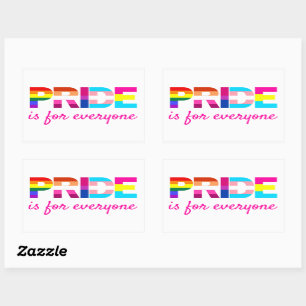 LGBTQ Pride Rainbow Colors Typografy Rechteckiger Aufkleber