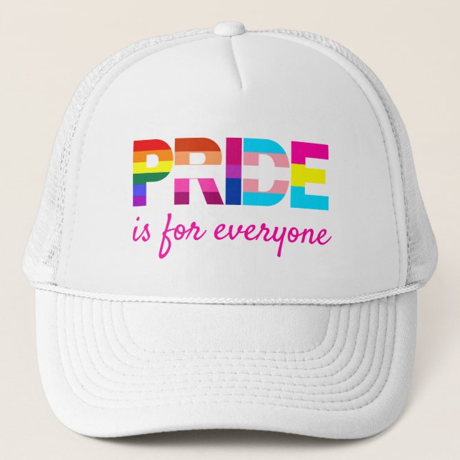 LGBTQ Pride Rainbow Colors Typografy Truckerkappe (Vorderseite)