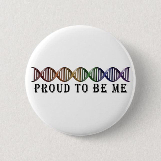 LGBTQ Pride Rainbow-farbener DNA-Strand Button (Vorderseite)