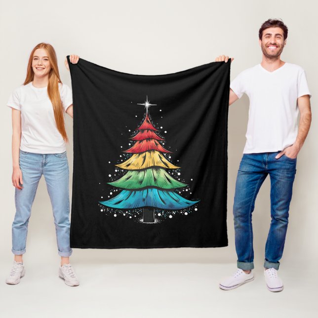 LGBTQ Pride Rainbow Flag Gay Christmas Trees Gesch Fleecedecke (Beispiel)