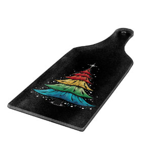 LGBTQ Pride Rainbow Flag Gay Christmas Trees Gesch Schneidebrett