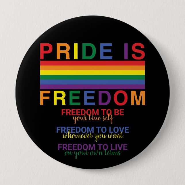 LGBTQ Pride Rainbow Flag ist Freedom Gay Rights Button (Vorderseite)