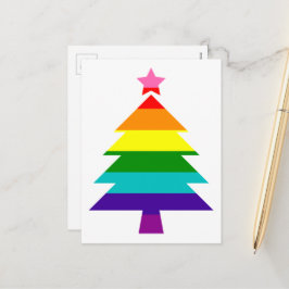 LGBTQ Pride Rainbow Flag Weihnachtsbaum Feiertagspostkarte