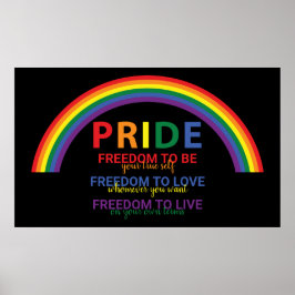 LGBTQ Pride Rainbow: Freedom Gay Rights Poster