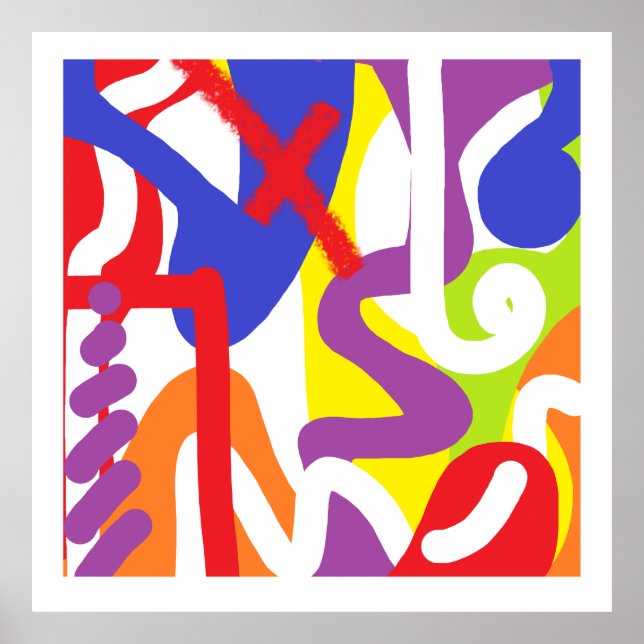 LGBTQ+ PRIDE RAINBOW inspiriert abstrakt / geometr Poster (Vorne)