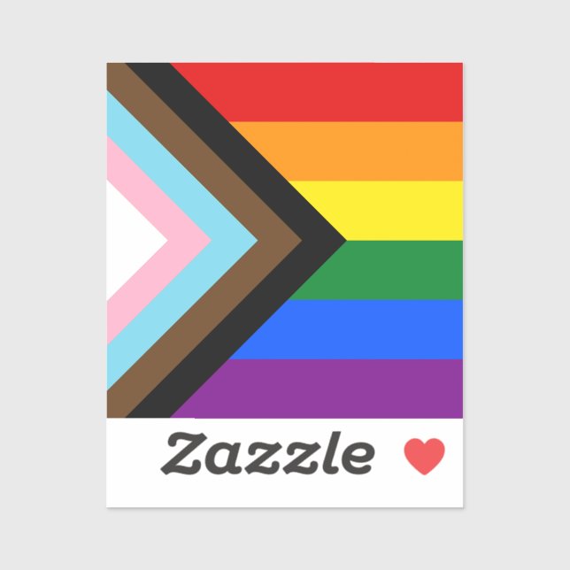 LGBTQ & Pride - Regenbogen-Progress-Flagge / Vinyl Aufkleber (Blatt)