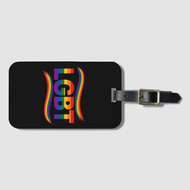 LGBTQ+ Pride Regenbogen-Typografie-Design Gepäckanhänger (Vorderseite (Horizontal))
