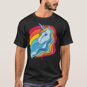 Lgbtq Pride Retro Rainbow Unicorn T-Shirt