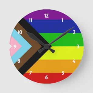 LGBTQ+ Pride Runde Wanduhr