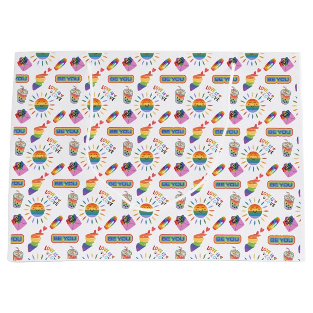 LGBTQ+ Prix Liebe ist Liebe Geschenktasche Große Geschenktüte (Vorderseite)