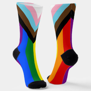 LGBTQ & Prix Socken - RegenbogenProgress-Flag
