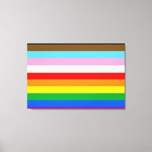 LGBTQ+ Progress-Flag- Streifen Leinwanddruck