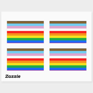LGBTQ+ Progress-Flag- Streifen Rechteckiger Aufkleber