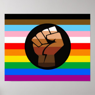 LGBTQ+ PROGRESS POC-Prix-Flag Poster