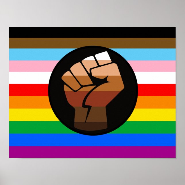 LGBTQ+ PROGRESS POC-Prix-Flag Poster (Vorne)