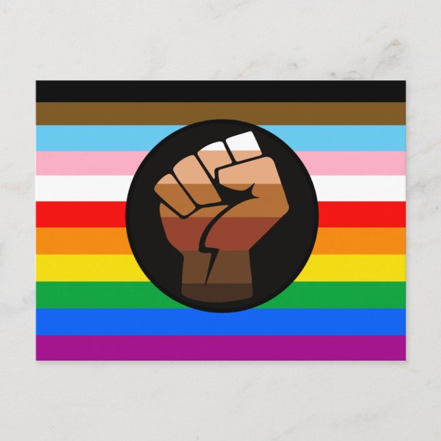 LGBTQ+ PROGRESS POC-Prix-Flag Postkarte (Vorderseite)