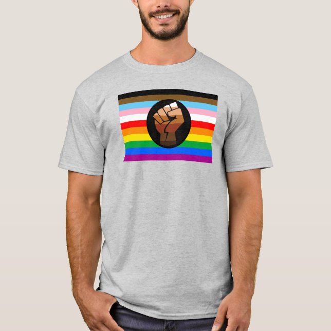 LGBTQ+ PROGRESS POC-Prix-Flag T-Shirt (Vorderseite)