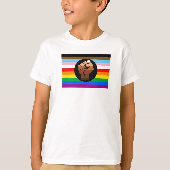 LGBTQ+ PROGRESS POC-Prix-Flag T-Shirt (Vorderseite)