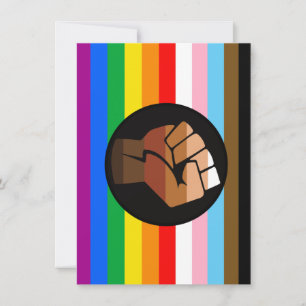 LGBTQ+ Progress POC Stolzflagge Feiertagskarte