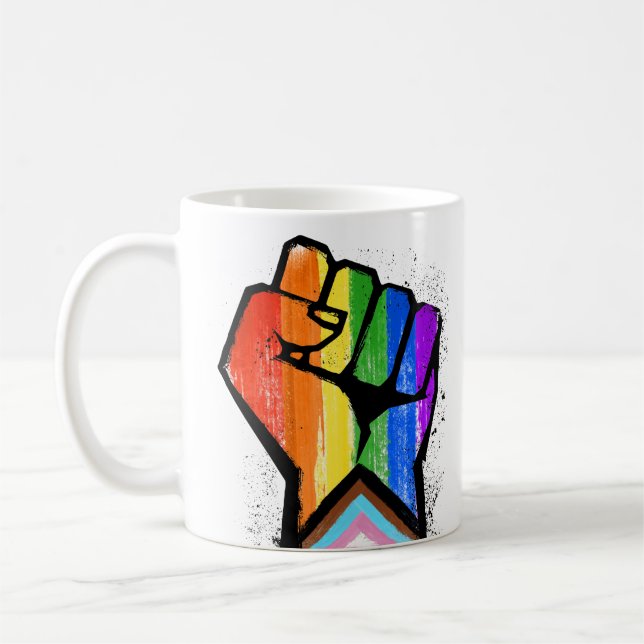 LGBTQ PROGRESS PRIDE FAUST COFFEE-TASSE KAFFEETASSE (Links)