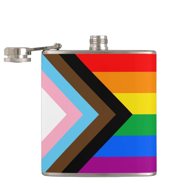LGBTQ+ Progress Pride Flachmann (Geöffnet)