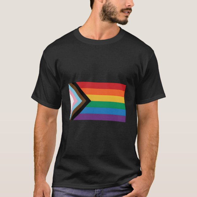 Lgbtq Progress Pride Flag T-Shirt (Vorderseite)